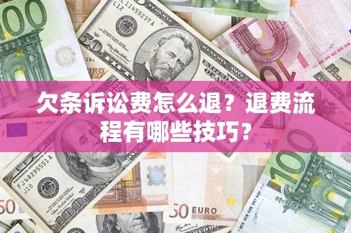 武汉欠条诉讼费怎么退？退费流程有哪些技巧？